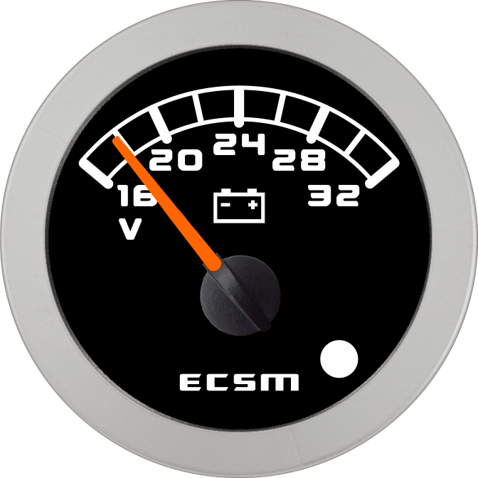 ECT-Voltmeter 24V (with low voltage alarm light)