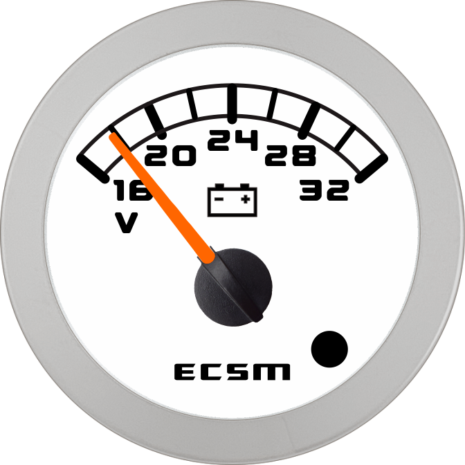 ECT-Voltmeter 24V (with low voltage alarm light)